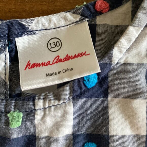Hanna Andersson Gingham Swiss Dot Top Girls' 8 - Picture 3 of 9